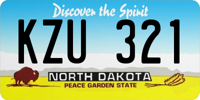 ND license plate KZU321