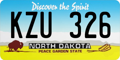 ND license plate KZU326