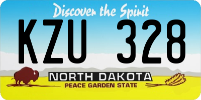 ND license plate KZU328