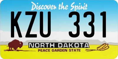 ND license plate KZU331