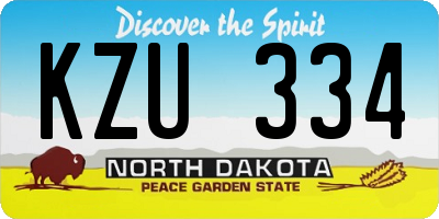 ND license plate KZU334