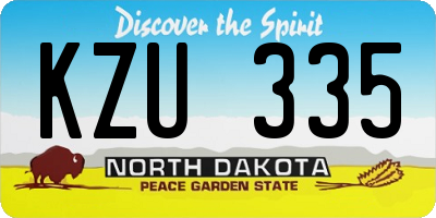 ND license plate KZU335