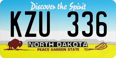 ND license plate KZU336