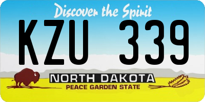 ND license plate KZU339