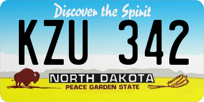 ND license plate KZU342