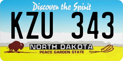 ND license plate KZU343