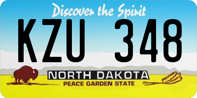ND license plate KZU348