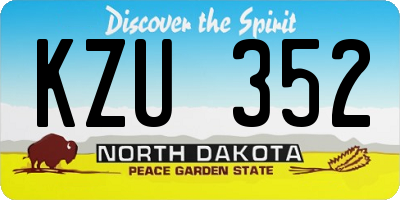 ND license plate KZU352