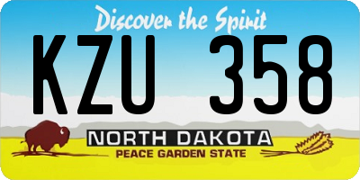 ND license plate KZU358