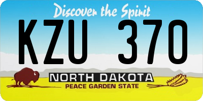 ND license plate KZU370