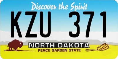 ND license plate KZU371