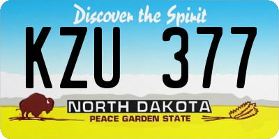 ND license plate KZU377