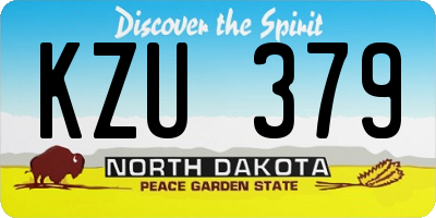 ND license plate KZU379