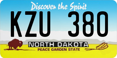 ND license plate KZU380