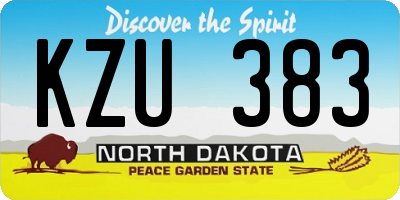 ND license plate KZU383