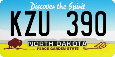 ND license plate KZU390