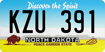 ND license plate KZU391