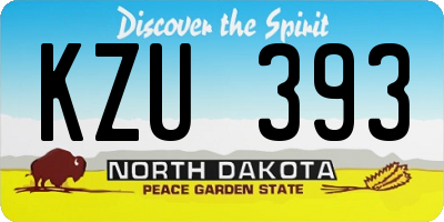 ND license plate KZU393