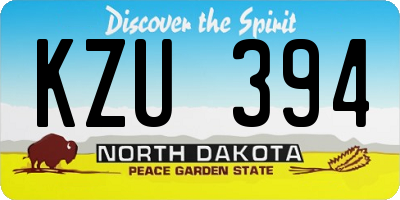 ND license plate KZU394