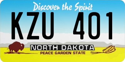ND license plate KZU401