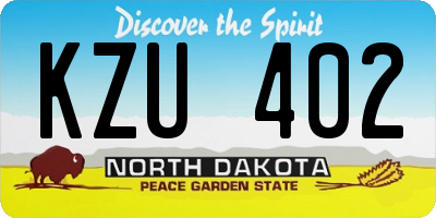 ND license plate KZU402