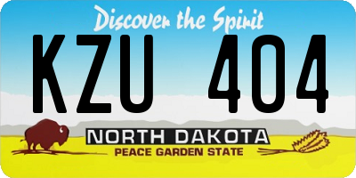 ND license plate KZU404