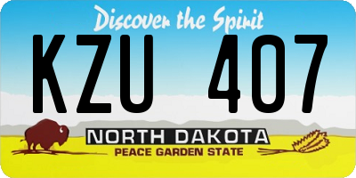 ND license plate KZU407