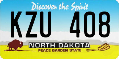 ND license plate KZU408