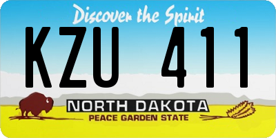 ND license plate KZU411