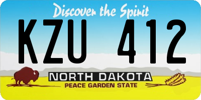 ND license plate KZU412