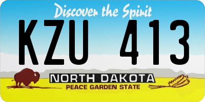 ND license plate KZU413