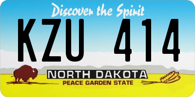 ND license plate KZU414