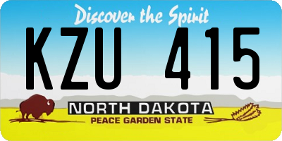 ND license plate KZU415