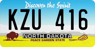 ND license plate KZU416