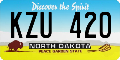 ND license plate KZU420