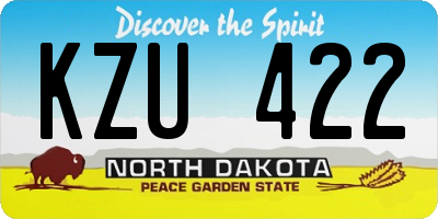 ND license plate KZU422