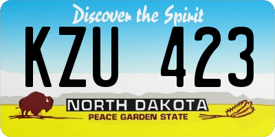 ND license plate KZU423