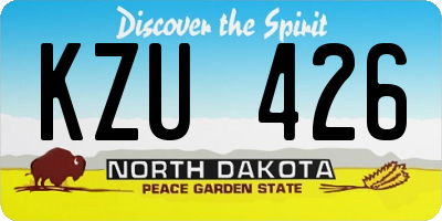 ND license plate KZU426