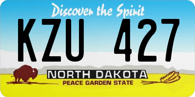 ND license plate KZU427