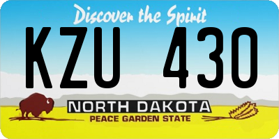 ND license plate KZU430