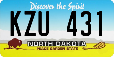 ND license plate KZU431