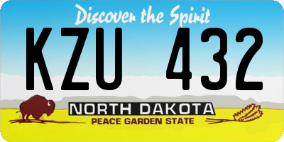 ND license plate KZU432