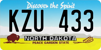 ND license plate KZU433