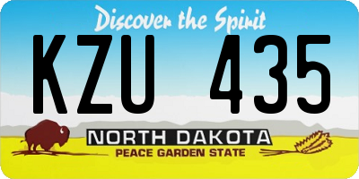 ND license plate KZU435