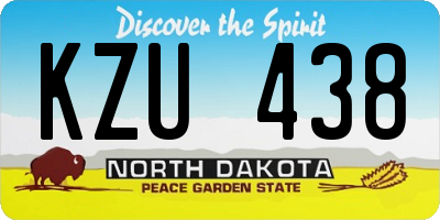 ND license plate KZU438