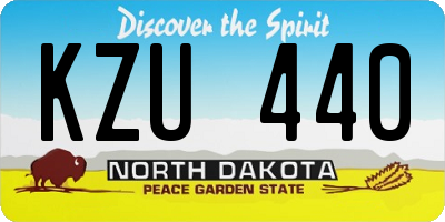 ND license plate KZU440