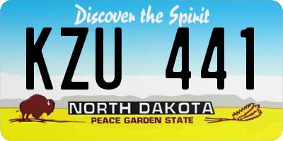 ND license plate KZU441