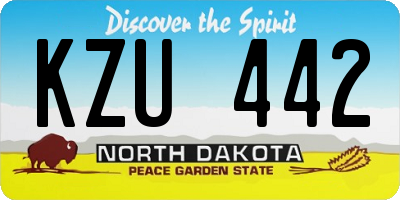 ND license plate KZU442