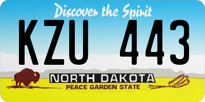 ND license plate KZU443