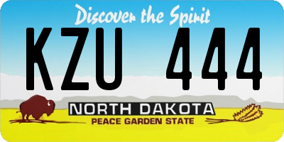 ND license plate KZU444